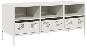 851327 vidaXL Dulap TV, alb, 101,5x39x43,5 cm, oțel laminat la rece