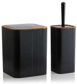 Set de baie ZOYA 5 buc. negru/maro