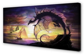 Tablouri canvas Dragon ambarcațiuni de mare nori