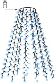 vidaXL Instalație brad de Crăciun cu 180 LED-uri albastru 180 cm
