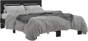 vidaXL Cadru de pat, negru, 120x200 cm, lemn prelucrat și metal