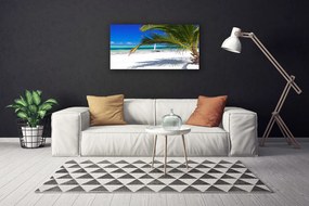 Tablou pe panza canvas Palm Beach Peisaj Alb Brun Verde