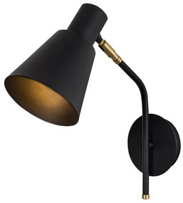 Aplică de perete neagră/aurie ø 15 cm Sivani – Opviq lights