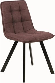 Scaun ELLIS, maro/negru, stofa clasica/metal, 46x42x88 cm