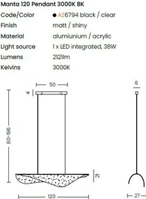 Lustra LED suspendata design modern MANTA