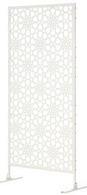 Outsunny Panou paravan de protecție decorativ exterior alb cu model din metal, 92 x 45 x 198 cm | Aosom Romania