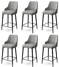Set de scaune de bar Enox Grey, 6 buc.