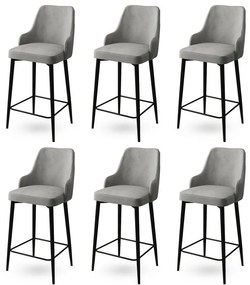 Set de scaune de bar Enox Grey, 6 buc.
