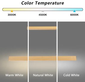 Brilagi - Lustra LED cu dimmer pe cablu SLIMLINE LED/40W/230V 3000-6000K decor stejar + telecomandă