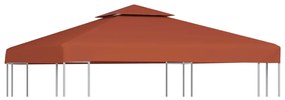 vidaXL Acoperiș de pavilion, 2 niveluri, cărămiziu, 3x3 m, 310 g/m²