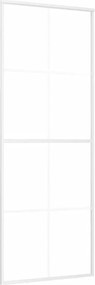 vidaXL Ușă glisantă, alb, 76x205 cm, sticlă ESG și aluminiu