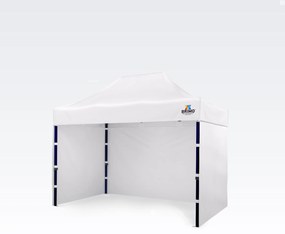 Stand rapid de descompunere 2x3m (3 pereți): Rezistență din oțel pentru comercianți - cu 3 pereți - Alb