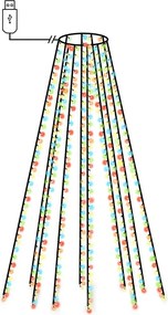 vidaXL Instalație brad de Crăciun cu 400 LED-uri multicolor 400 cm