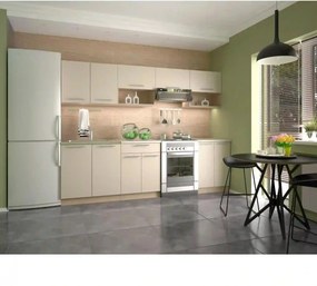 Set bucatarie VIOLA, stejar sonoma/crem/alb, PAL, 260 cm