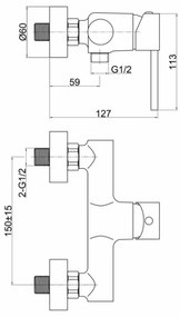 FERRO - Baterie de duș FIESTA crom lucios