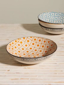 Set 4 farfurii adânci din ceramică, model asortat, Rhapsody, Ø19 cm