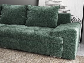 Colțar extensibil dumonde cu ladă de depozitare si sezut confortabil din spuma high-density, Leonardo Euphoria Verde 260x185 cm