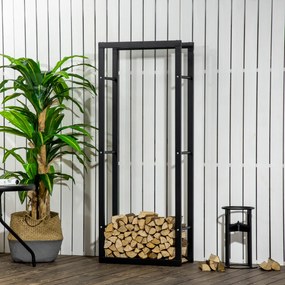 Raft Lemne pentru Casa si Gradina Greutate maxima 100kg Negru, Modern și elegant 60x25x150cm HOMCOM | Aosom Romania