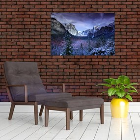 Tablou cu peisaj montan iarna (90x60 cm)