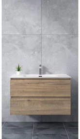 Catania Sonoma Dulap de baie cu lavoar 100cm