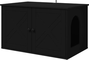 vidaXL Casa pentru pisici Negru 85 x 55 x 50,5 cm Lemn compozit