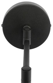 Aplică neagră cu abajur negru și braț reglabil - Ladas Deluxe