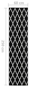 Covor traversa BCF, alb si negru, 60x250 cm Alb si negru, 60 x 250 cm