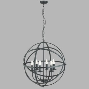 Lustra suspendata stil traditional Orbit negru 2476-6BK SRT