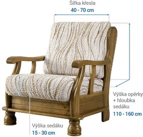 Gaico Huse bielastice UNIVERSO NOU bej cu dungi fotoliu cu manere de lemn (l. 40 - 70 cm)
