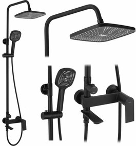 Baterie pentru dus Storm negru mat