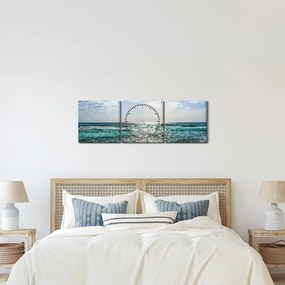 Tablou cu suprafața mării (cu ceas) (90x30 cm)