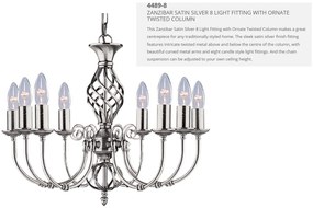 Candelabru elegant stil clasic Zanzibar argintiu 8L 4489-8 SRT