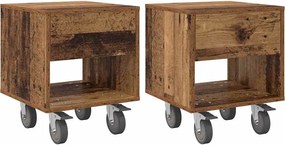 vidaXL Noptieră 2 pcs Lemn vechi 40,5 x 40 x 48 cm Lemn compozit
