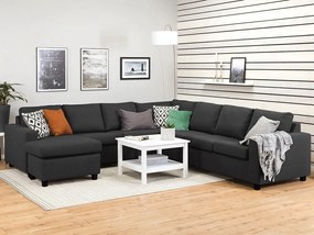 Colțar Scandinavian Choice C168Antracit, Negru, 284x284x80cm, Picioare: Plastic