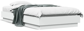839546 vidaXL Cadru de pat cu lumini LED, alb, 75x190 cm