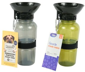 Sticla de voiaj cu bol pentru caini 500 ml DOGS - mai multe culori Culoare: Gri