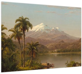 Tablou pe sticlă - Frederic Edwin Church, Tamaca Palms, reproducere (70x50 cm)
