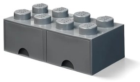 Cutie depozitare cu 2 sertare LEGO®, gri închis