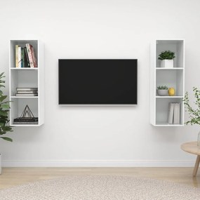 Dulapuri TV montaj pe perete, 2 buc., alb extralucios, PAL 2, Alb foarte lucios