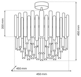 Lustră pe tijă ASPEN 6xE14/40W/230V crom mat