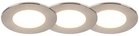 Set de 3 spoturi îngropate rotunde din oțel inclusiv LED IP65 - Simply