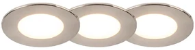 Set de 3 spoturi îngropate rotunde din oțel inclusiv LED IP65 - Simply