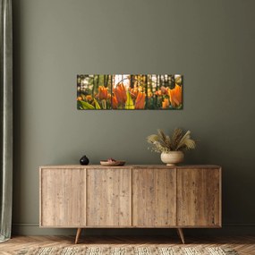 Tablou - florile lalelelor (cu ceas) (90x30 cm)