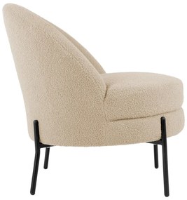 Fotoliu bej cu tapițerie din țesătură bouclé Noble – Leitmotiv