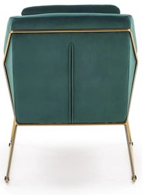 Fotoliu Soft III, verde închis / auriu