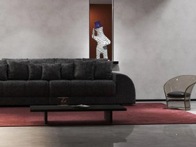 Canapea extensibilă dumonde cu 2 lăzi de depozitare si sezut confortabil din spuma high-density, Verona Euphoria Black 310x100 cm