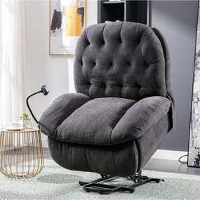Fotoliu Relax Electric cu Suport pentru Telefon, Gri | Aosom Romania
