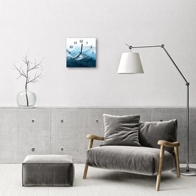 Ceas de perete din sticla pătrat Abstract Abstract Art Albastru
