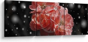 Tabloucu floare roz (cu ceas) (90x30 cm)