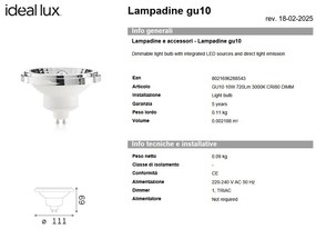 Bec LED dimabil, Gu10 10W 720lm 3000K cri80 dimm